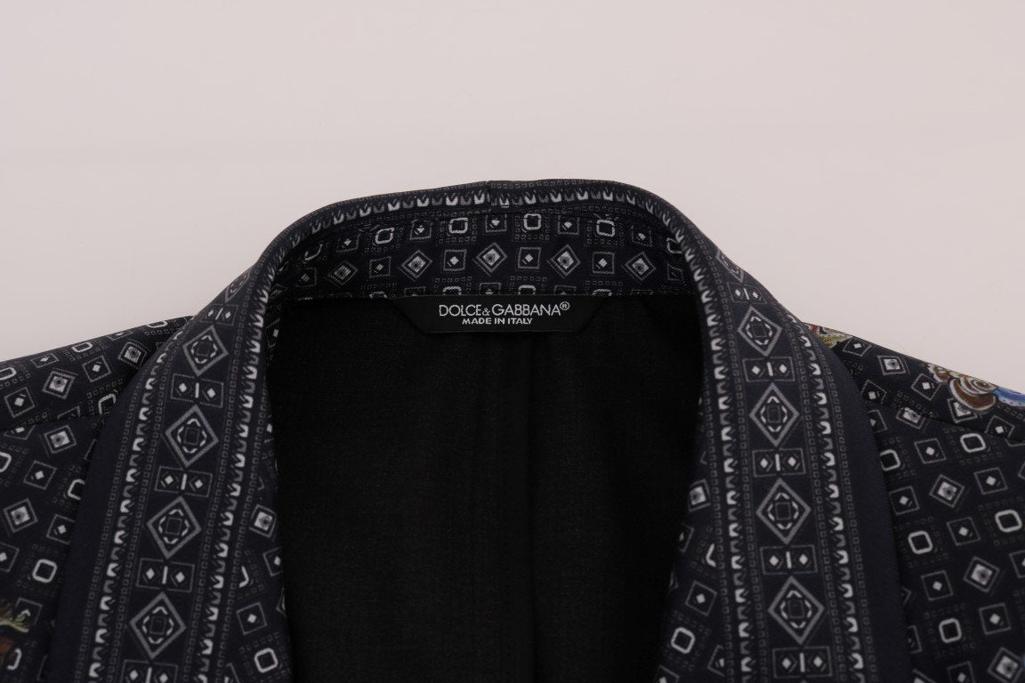 Blue Dragon Silk Slim Fit Blazer Jacket