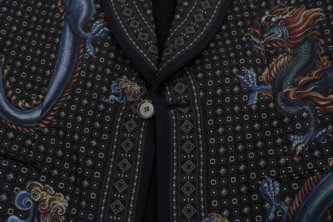 Blue Dragon Silk Slim Fit Blazer Jacket