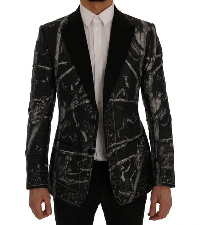 Black Monkey Silk Slim Fit Blazer Jacket