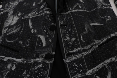 Black Monkey Silk Slim Fit Blazer Jacket