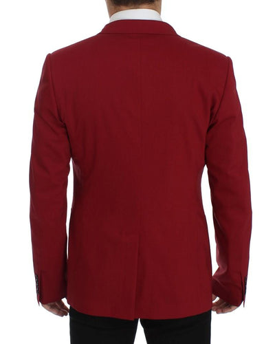 Red Wool Stretch Blazer Jacket