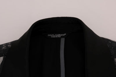 Black Monkey Silk Slim Fit Blazer Jacket