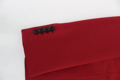 Red Wool Stretch Blazer Jacket