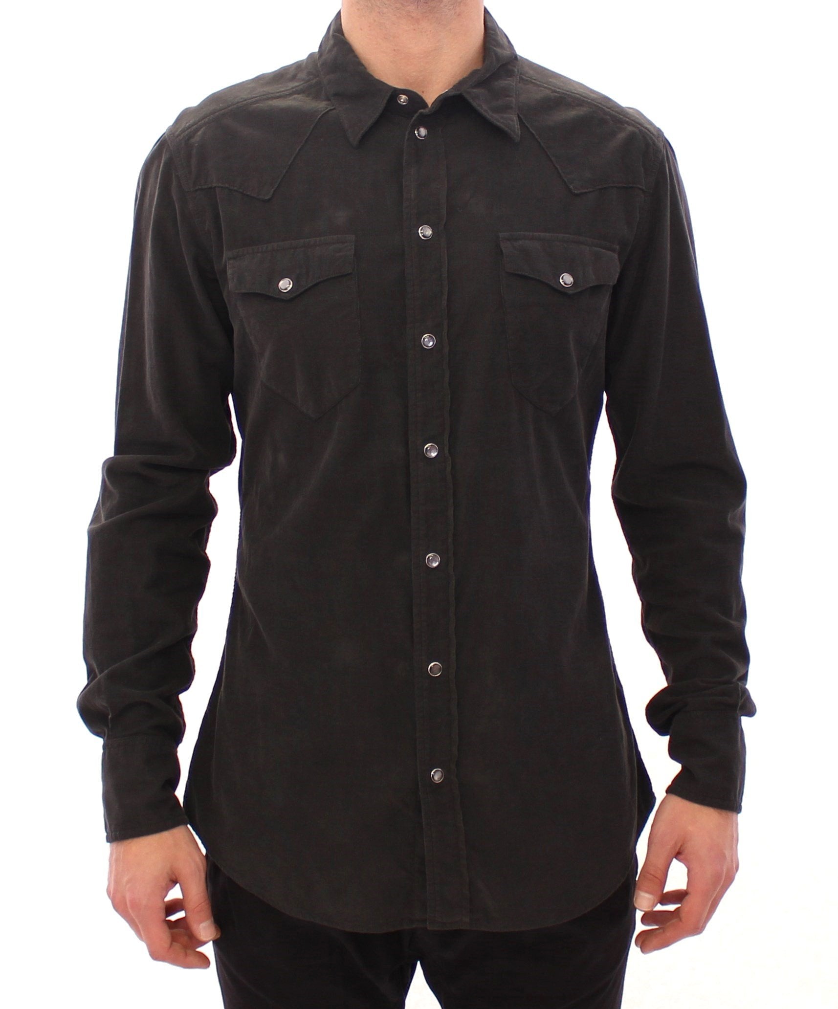 Gray Long Sleeve Manchester Sicilia Casual Shirt