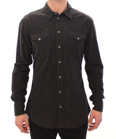 Gray Long Sleeve Manchester Sicilia Casual Shirt
