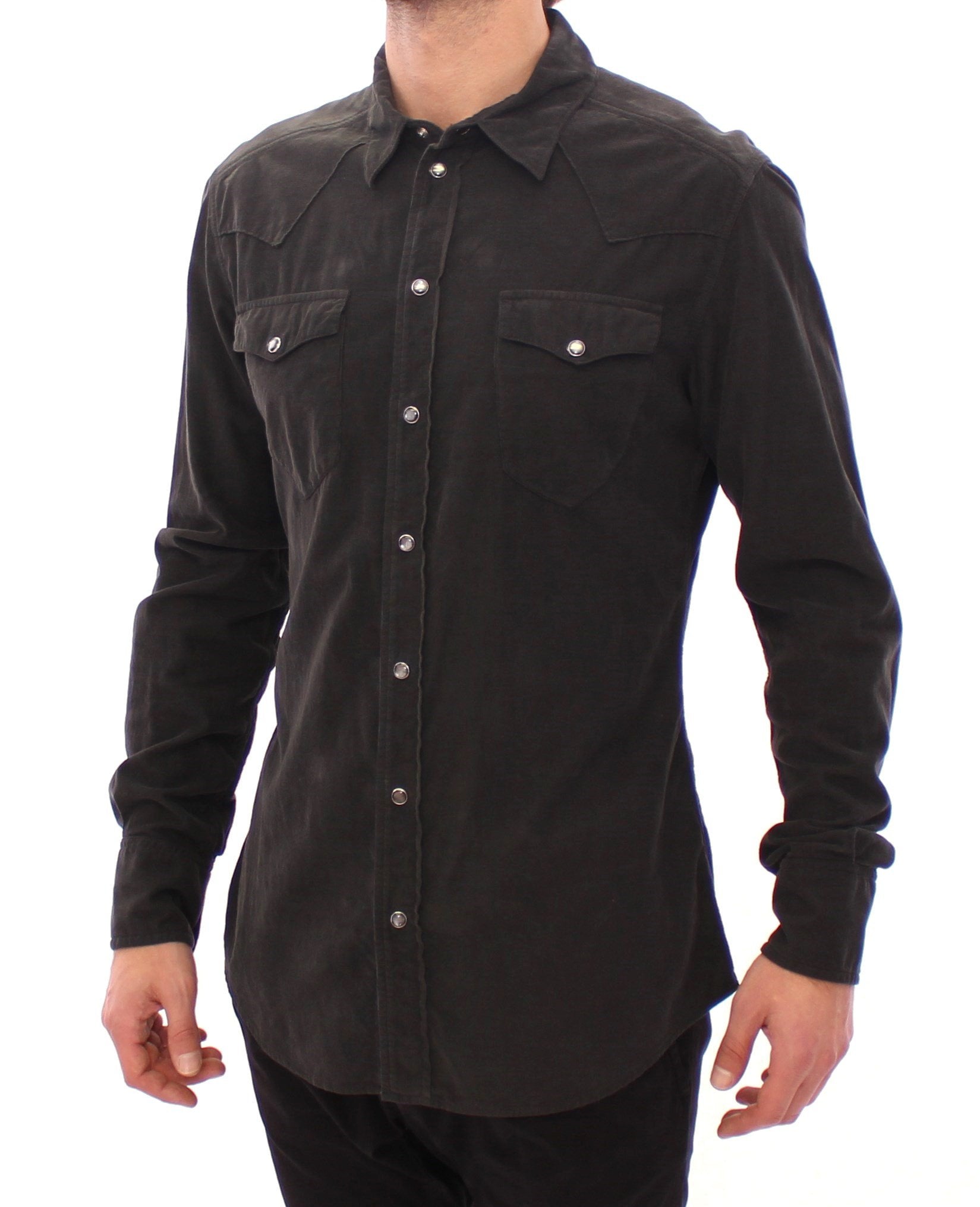 Gray Long Sleeve Manchester Sicilia Casual Shirt