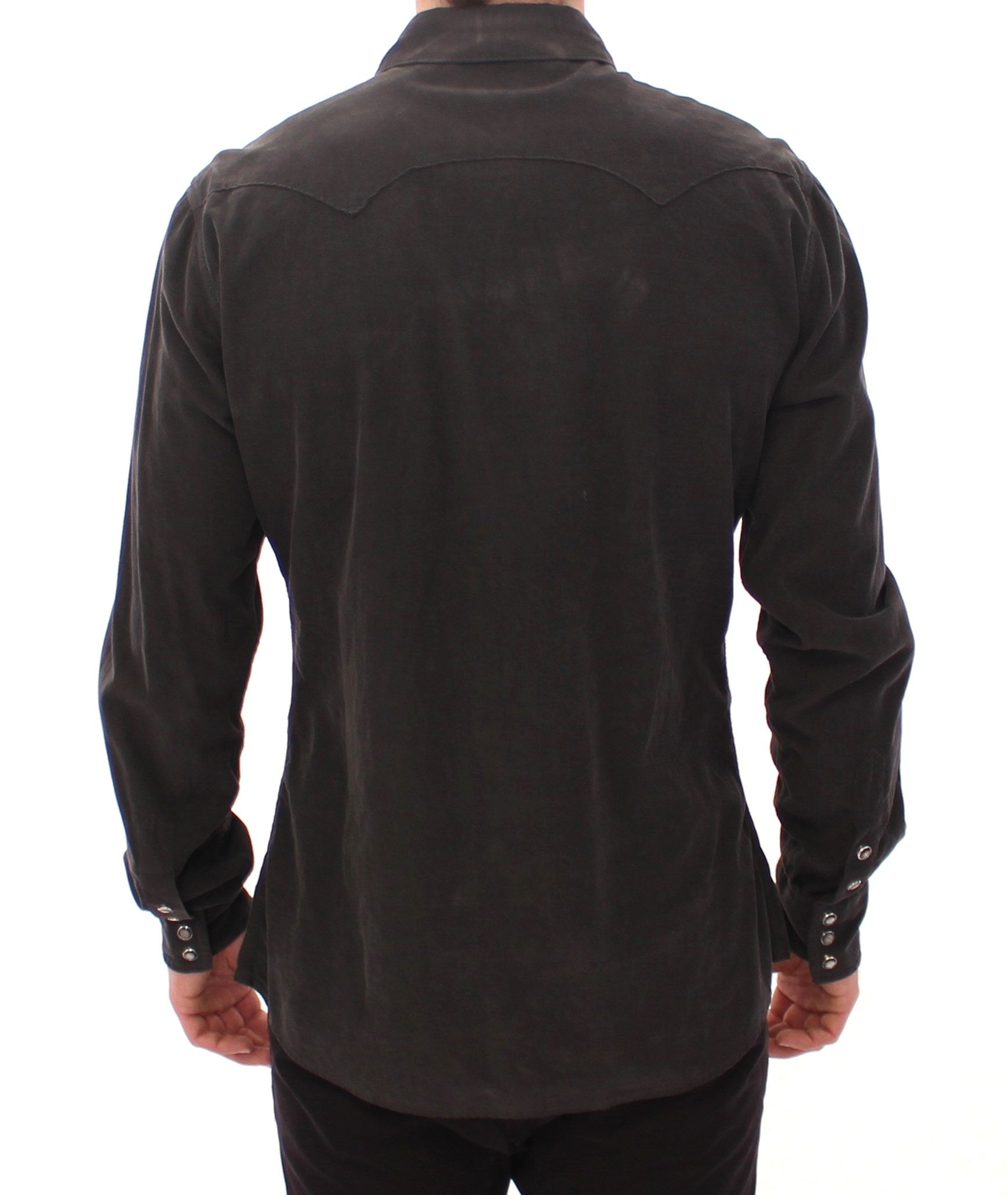 Gray Long Sleeve Manchester Sicilia Casual Shirt