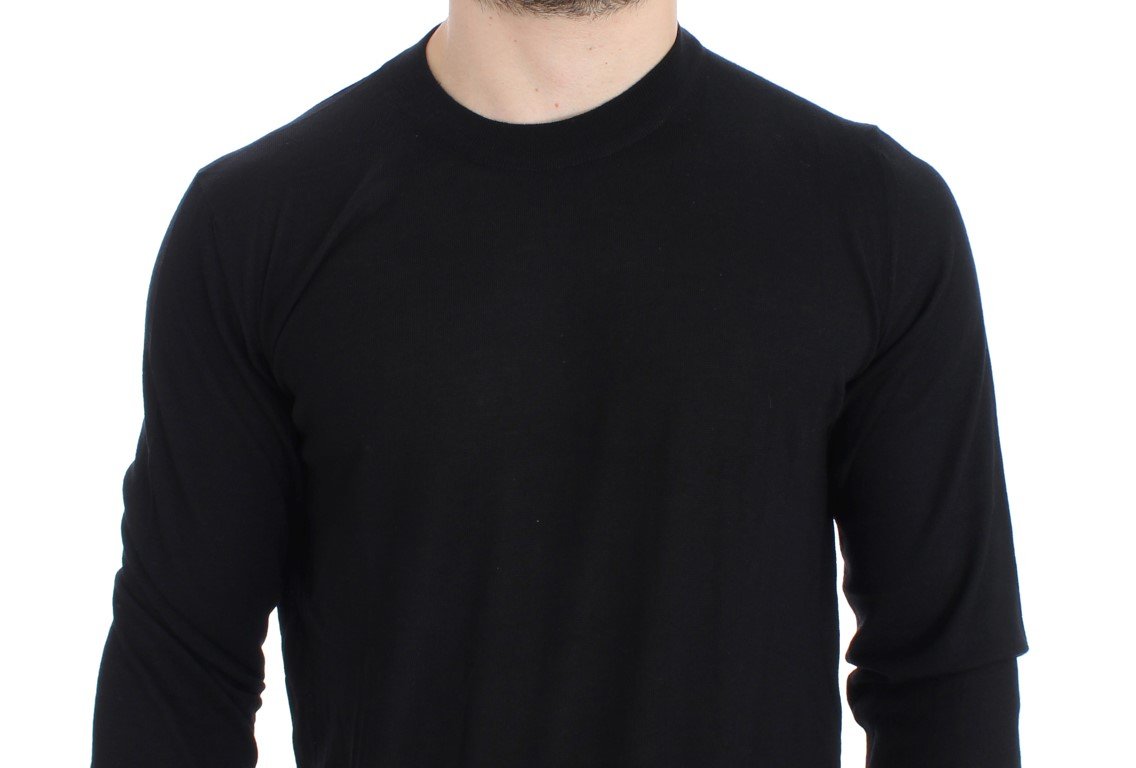 Black Cashmere Crew-neck Sweater Pullover