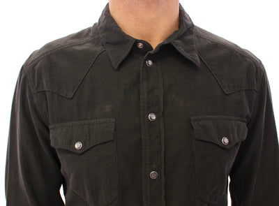 Gray Long Sleeve Manchester Sicilia Casual Shirt