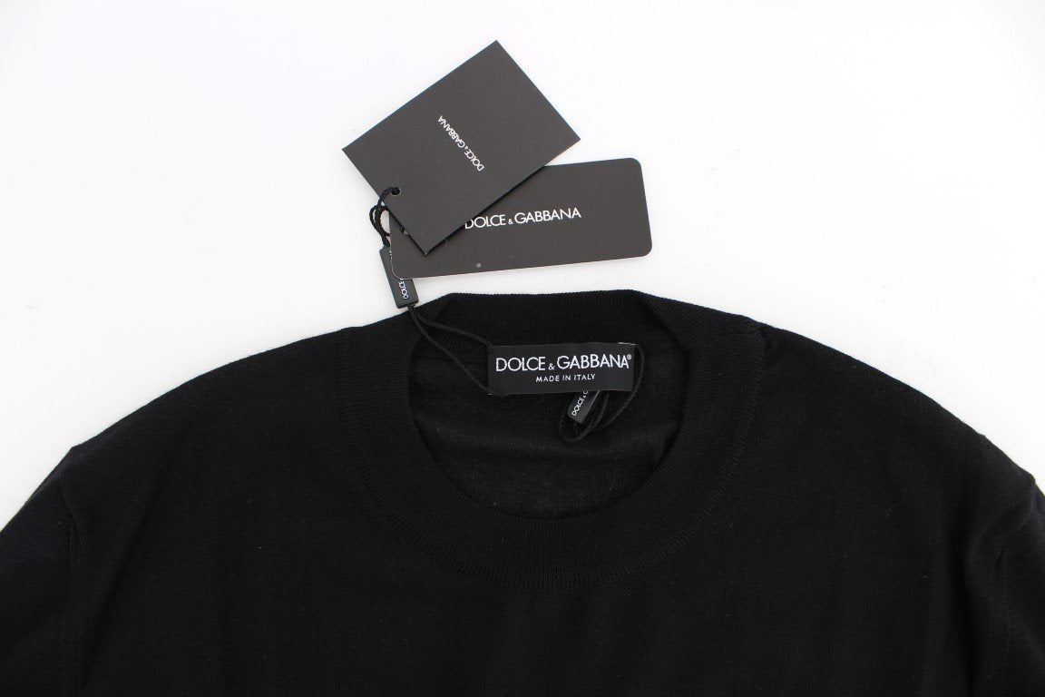 Black Cashmere Crew-neck Sweater Pullover