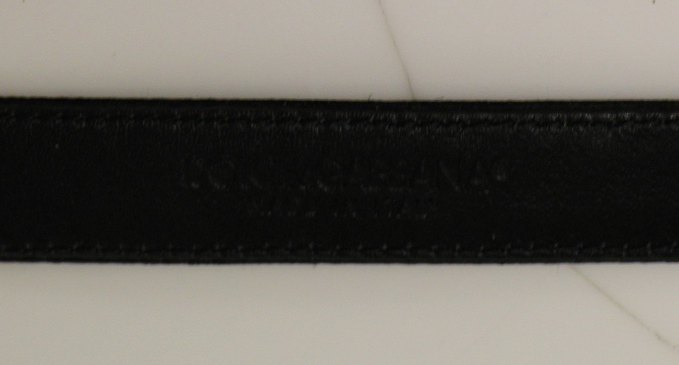 Black Silk Sequined Silver Logo Belt