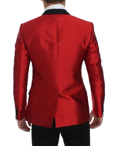 Red Black Silk 2 Piece Blazer