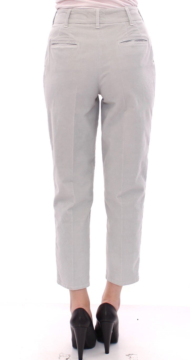 Blue Cotton Cropped Corduroys Jeans Pants