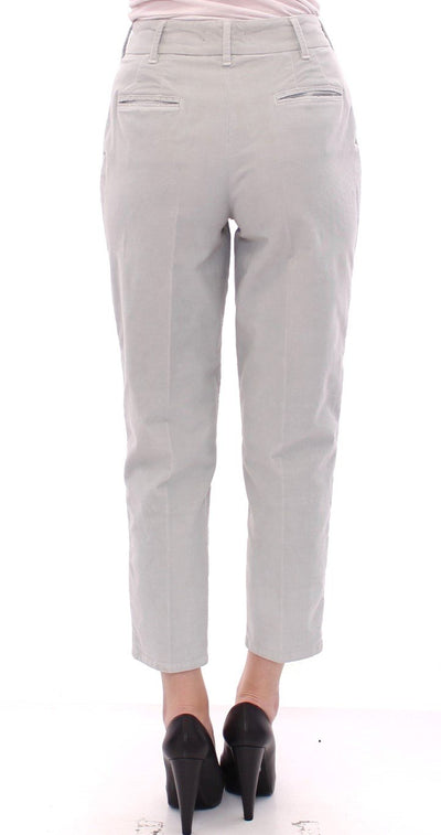 Blue Cotton Cropped Corduroys Jeans Pants