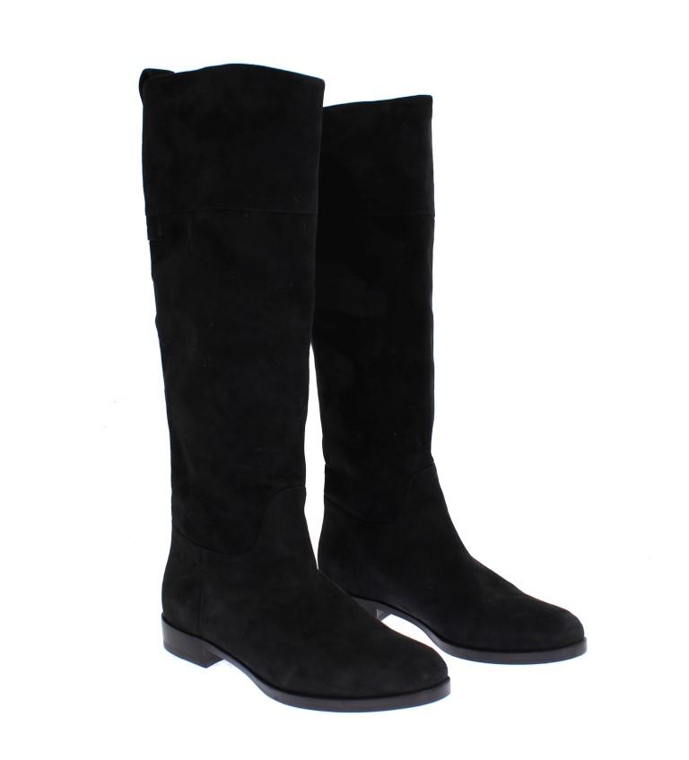 Gray Suede Goatskin Flat Boots