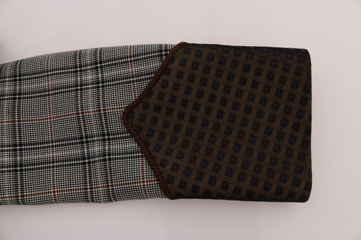 Gray Checkered Slim Fit Blazer Jacket