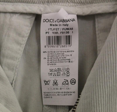 Blue Cotton Cropped Corduroys Jeans Pants