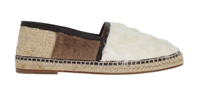 White Brown Xiangao Fur Espadrilles