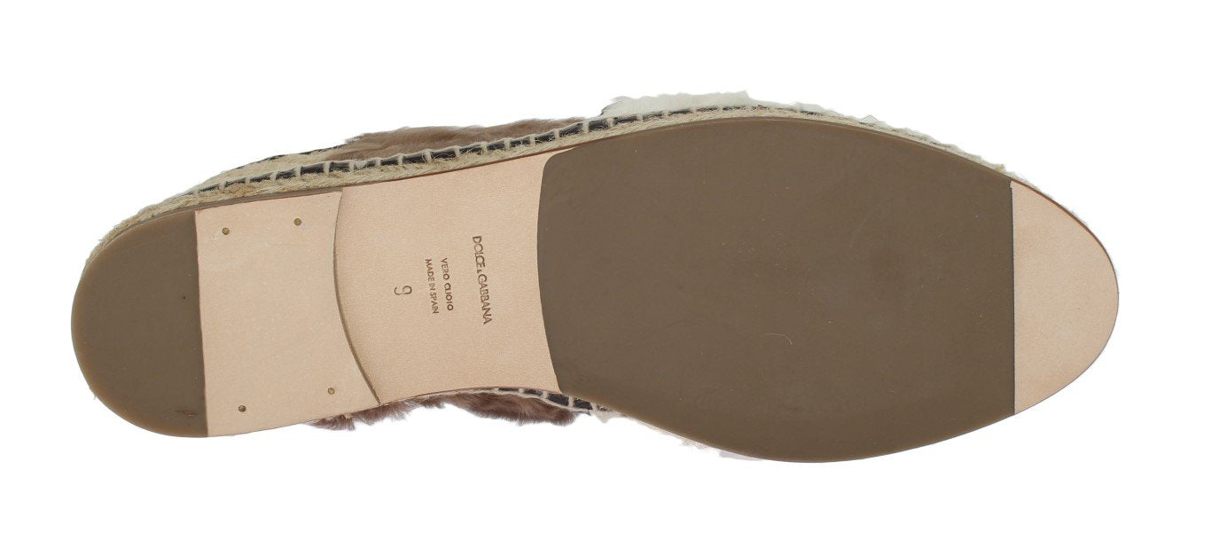 White Brown Xiangao Fur Espadrilles