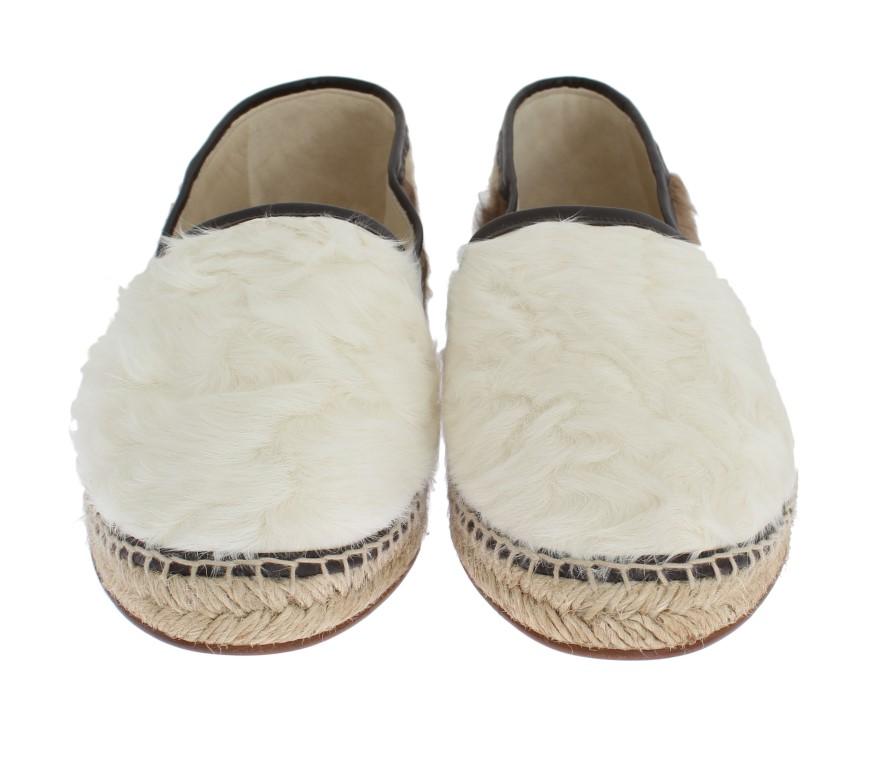 White Brown Xiangao Fur Espadrilles