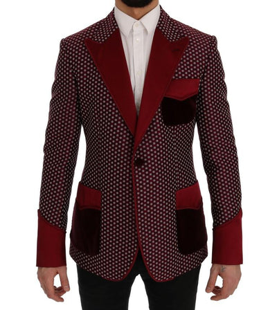 Red One Button Slim Fit Blazer Jacket
