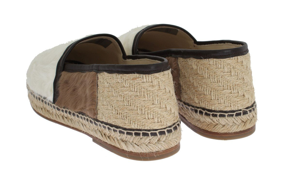 White Brown Xiangao Fur Espadrilles