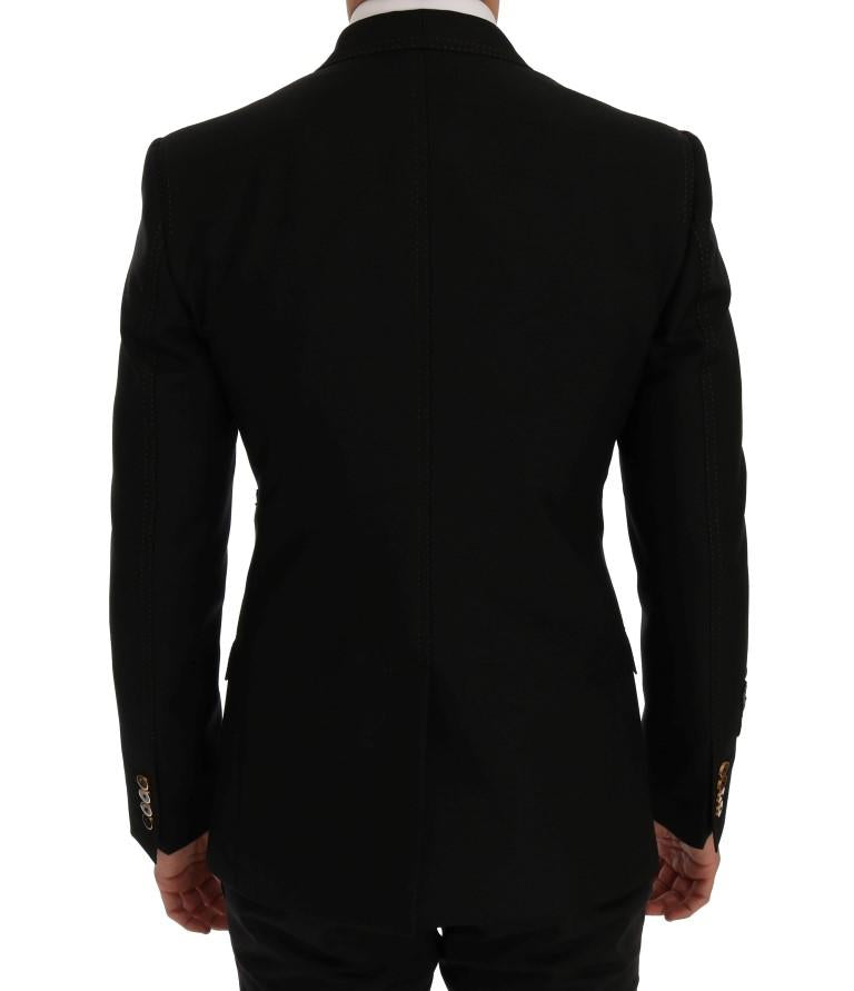 Black Floral Sequined Embroidery Blazer Jacket