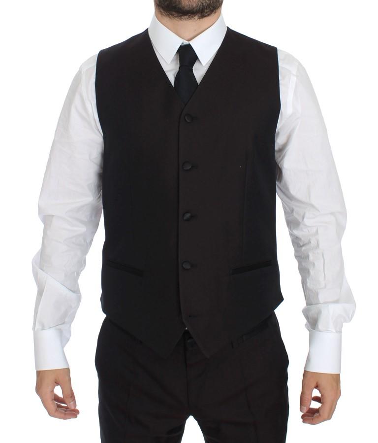 Purple Black Silk Slim 3 Piece Suit Tuxedo