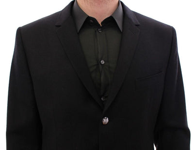 Black wool slim fit blazer