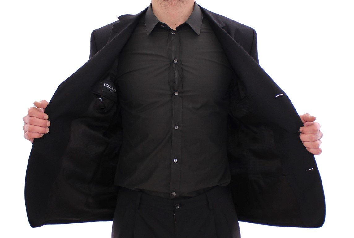 Black wool slim fit blazer