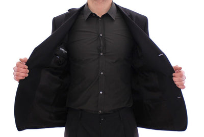Black wool slim fit blazer