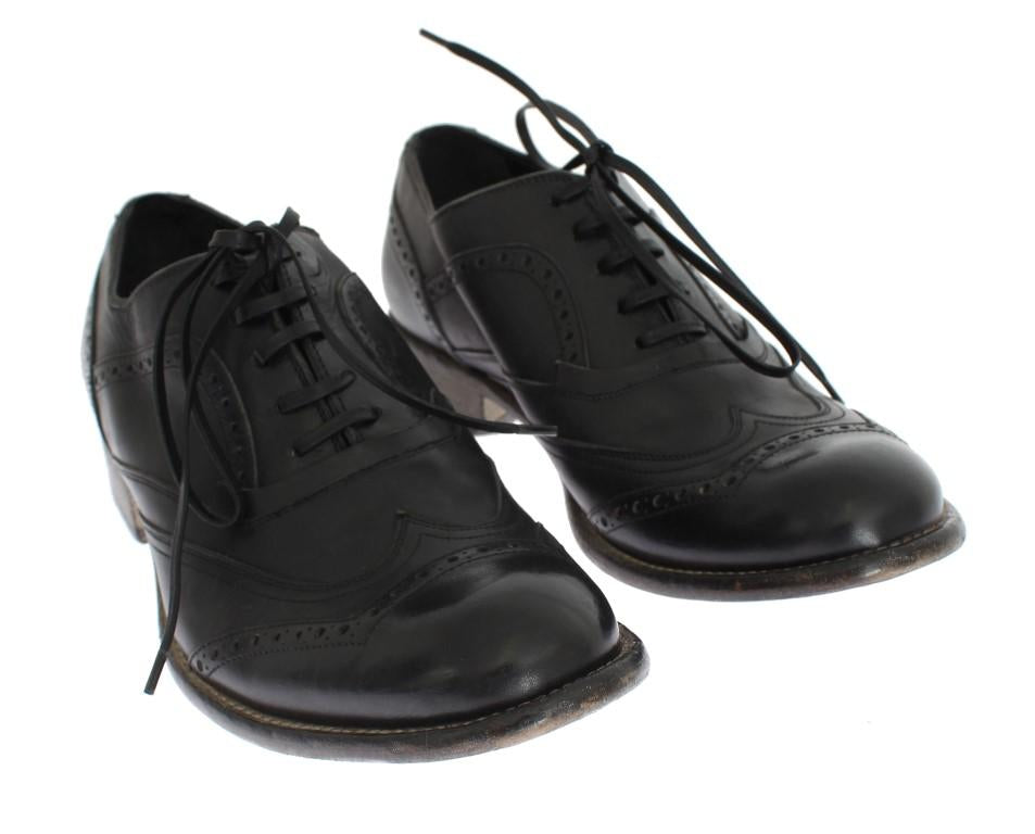 Black Leather Dress Wingtip Shoes