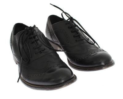 Black Leather Dress Wingtip Shoes