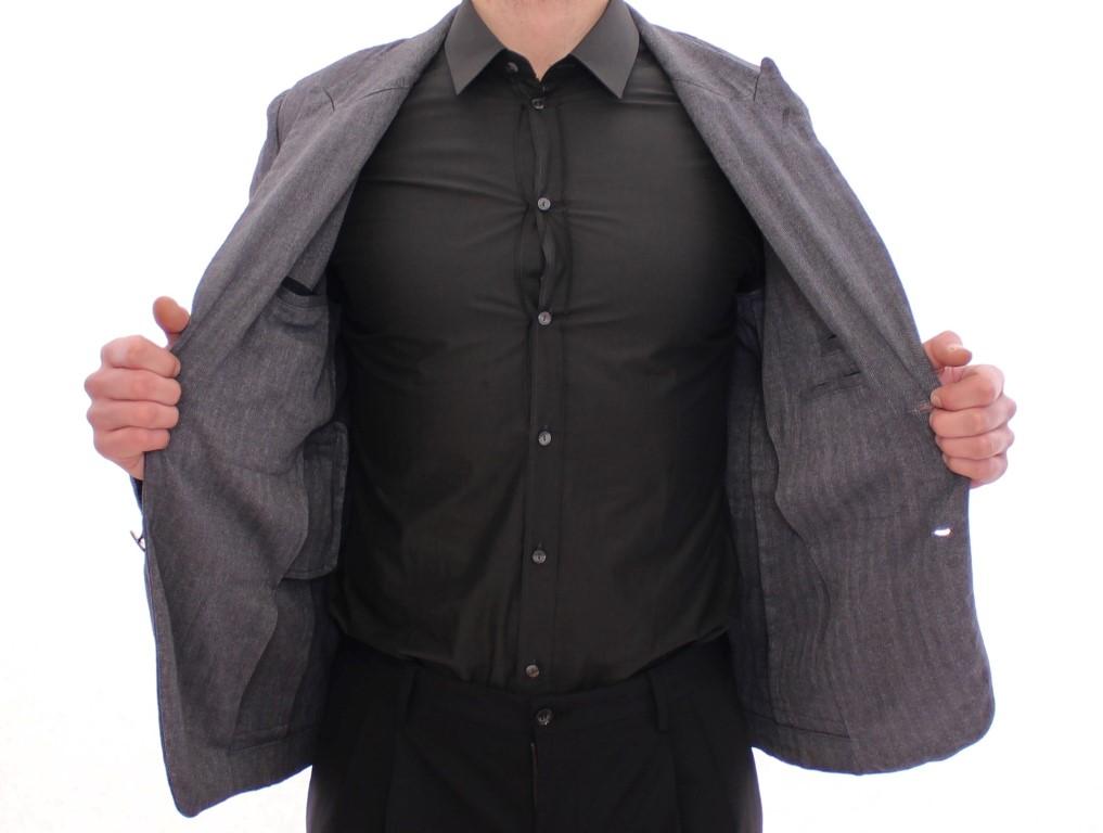 Gray linen slim fit blazer