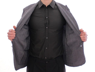 Gray linen slim fit blazer