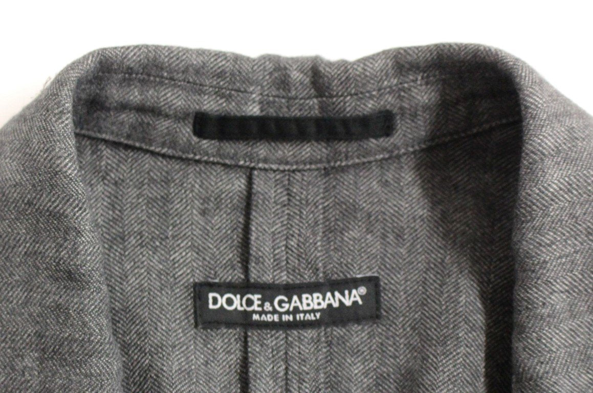 Gray linen slim fit blazer