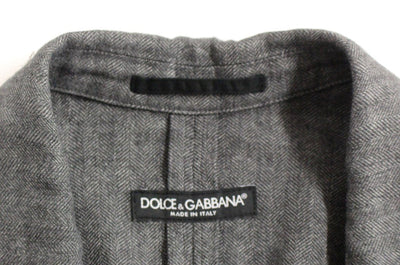 Gray linen slim fit blazer