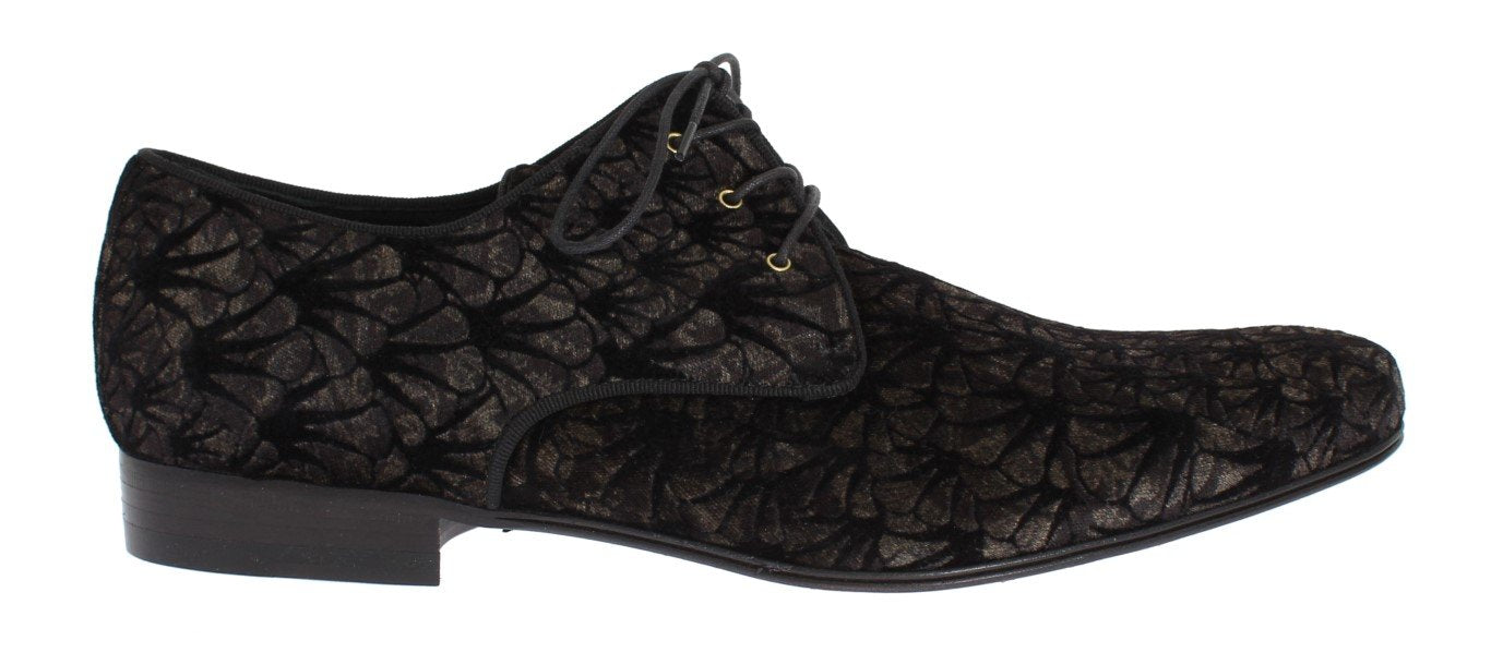 Brown Cotton Velvet Dress Shoes