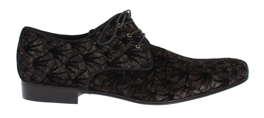 Brown Cotton Velvet Dress Shoes