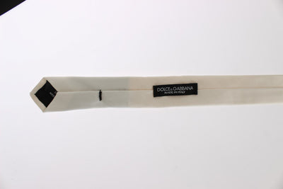 Ivory White Solid Silk Skinny Tie