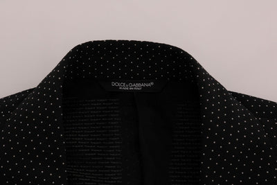 Black Jacquard Slim Fit Blazer Jacket