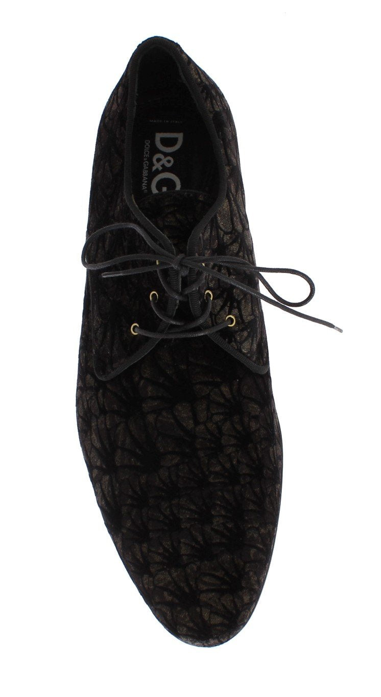 Brown Cotton Velvet Dress Shoes