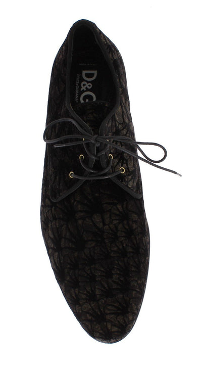 Brown Cotton Velvet Dress Shoes