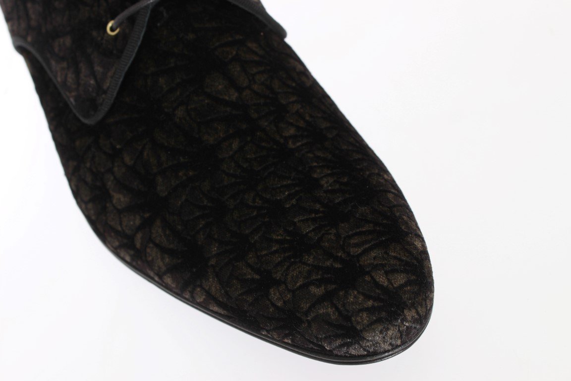 Brown Cotton Velvet Dress Shoes