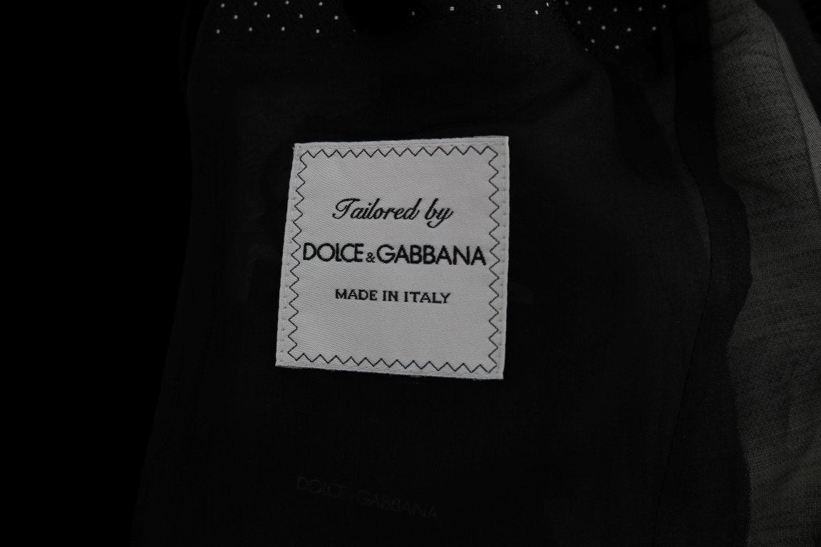 Black Jacquard Slim Fit Blazer Jacket