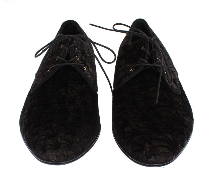 Brown Cotton Velvet Dress Shoes