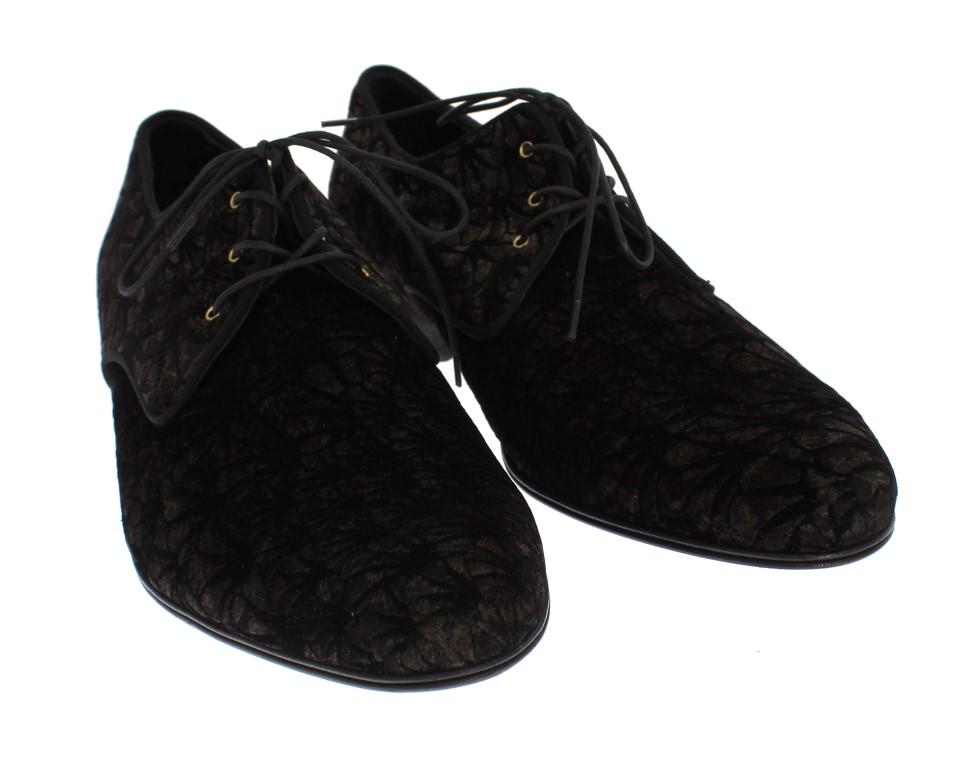 Brown Cotton Velvet Dress Shoes