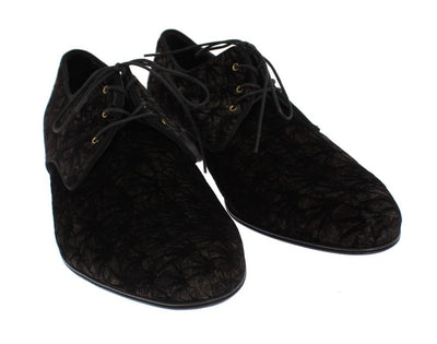 Brown Cotton Velvet Dress Shoes