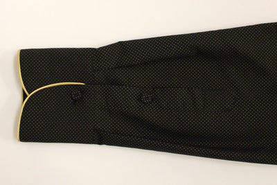 Black Polka Dot Silk Blend Slim Dress Shirt