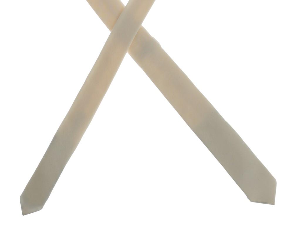 White Solid Silk Skinny Slim Tie